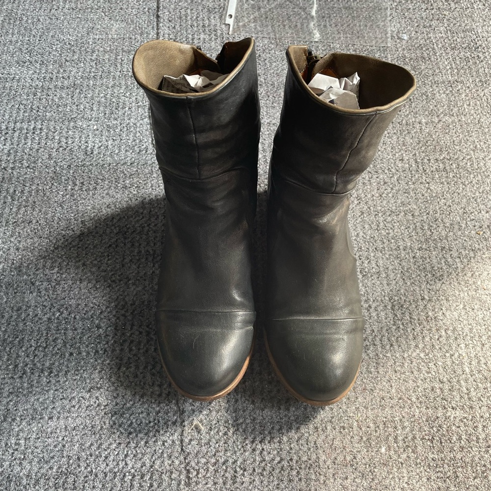 Black Leather Ankle Boots